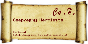 Csepreghy Henrietta névjegykártya