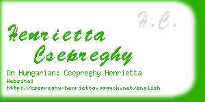 henrietta csepreghy business card